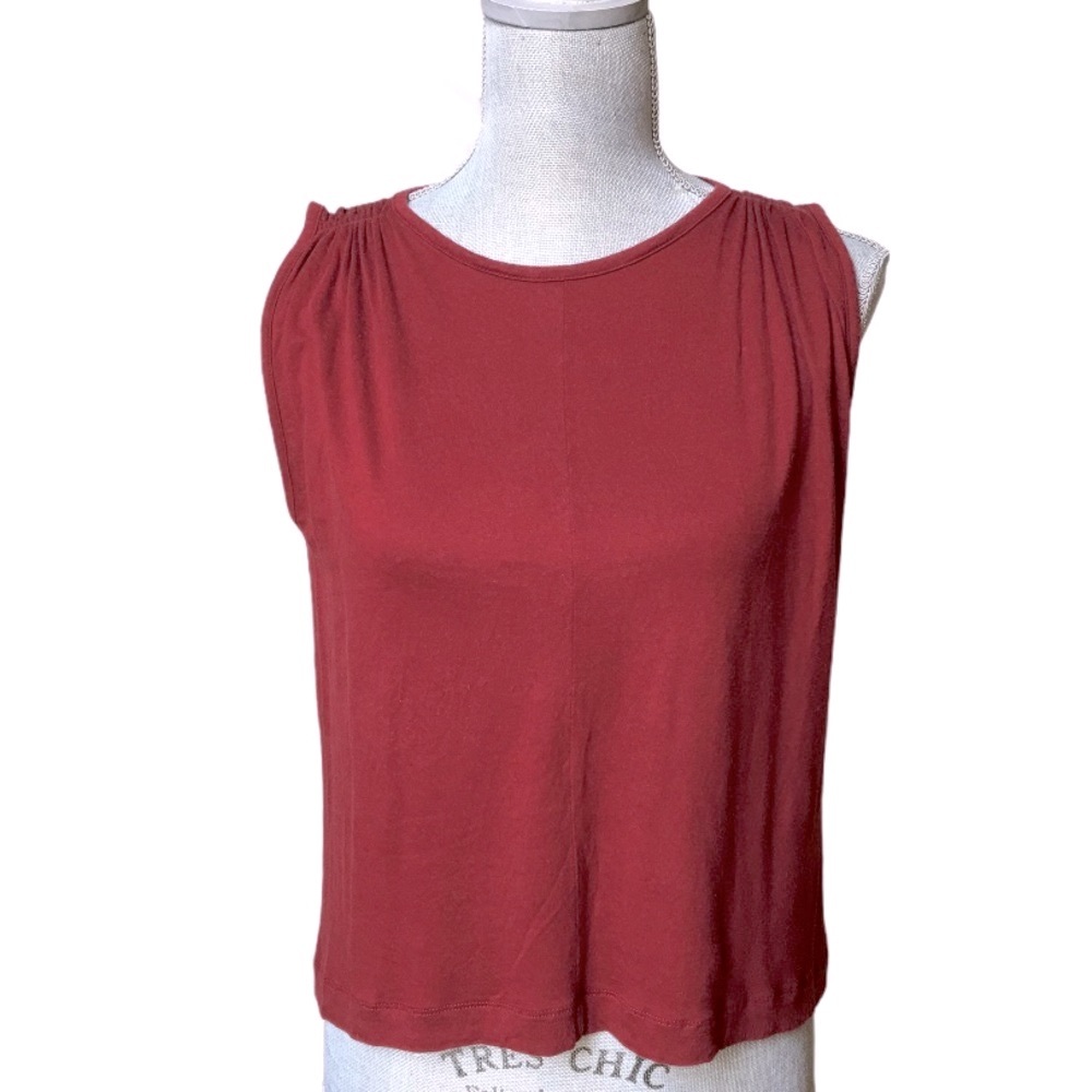 Madewell Sleeveless Ruched Detail Knit Top